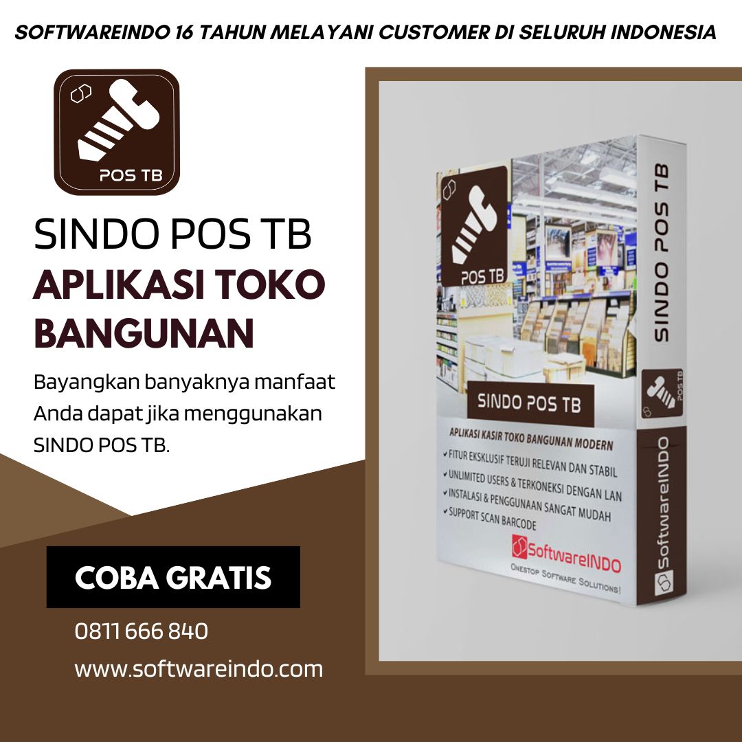 Aplikasi Toko Bangunan - Aplikasi Kasir - SINDO Retail Series - SoftwareINDO